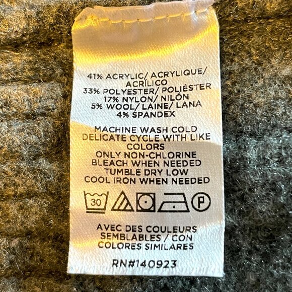 LOFT Ribbed Turtleneck Midi Sweater Dress MEDIUM Gray - Picture 5 of 8